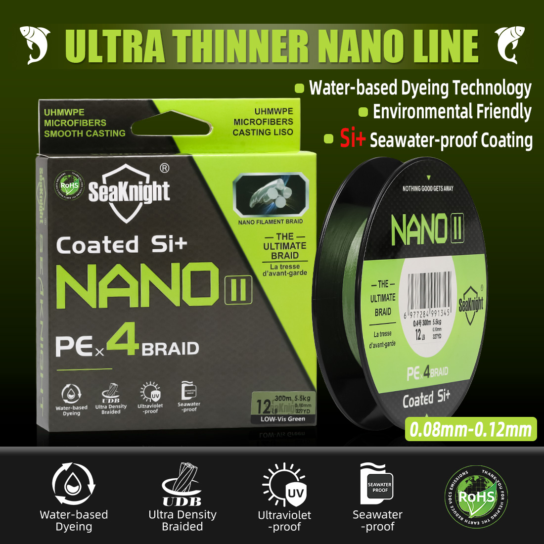 Copolymer Line - SeaKnight Marca NANO II Serie 300M