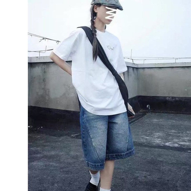 Fly Line - Shorts in denim a vita alta